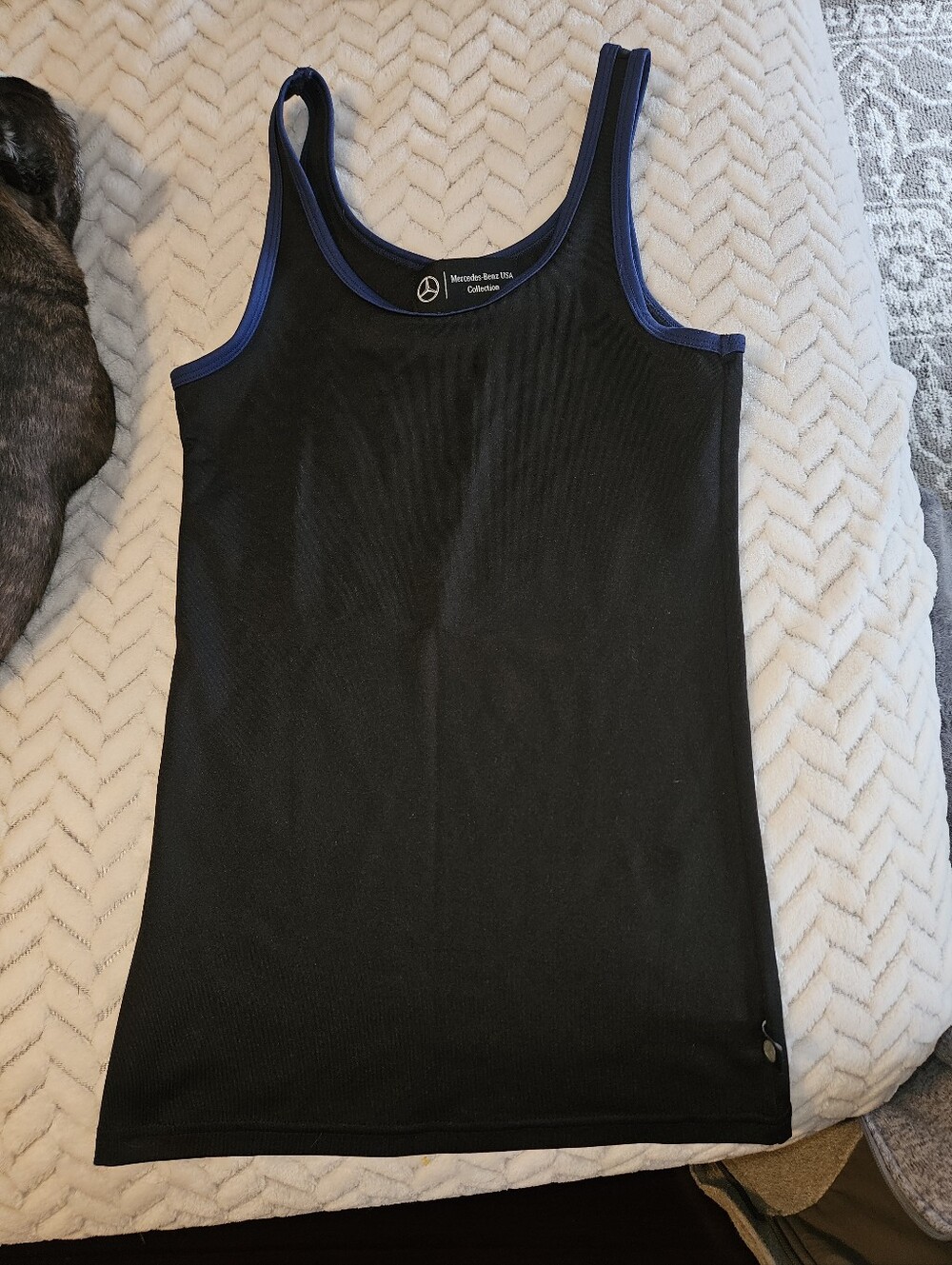 Mercedes Benz Black Tank Top with Blue Trim